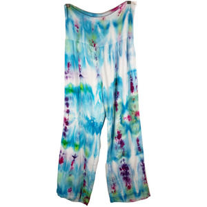 Rainbow Yoga Love Tree Large Pants Tie Dye Handmade Blue‎ Purple Lounge 539